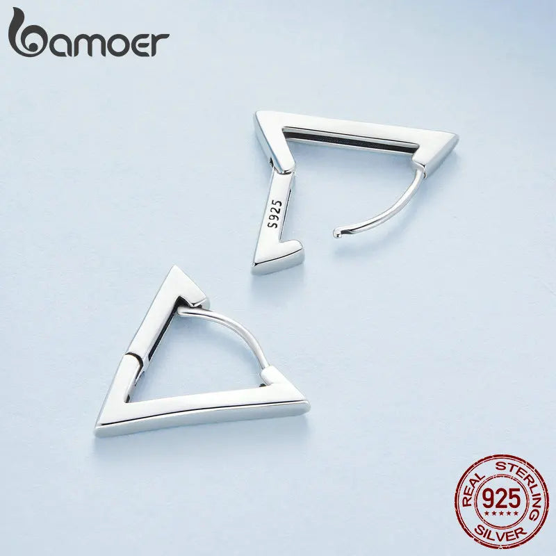 Sterling Silver Triangle Hoop Earrings by HitMyNeed