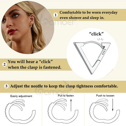 Sterling Silver Triangle Hoop Earrings by HitMyNeed