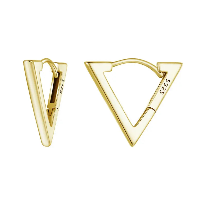 Sterling Silver Triangle Hoop Earrings gold by HitMyNeed