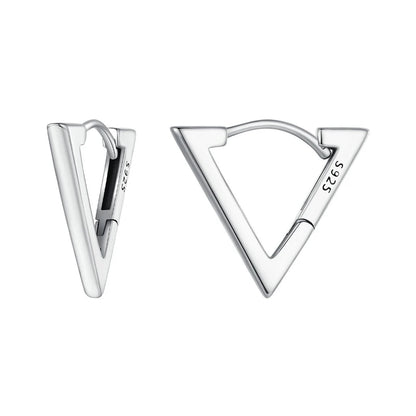 Sterling Silver Triangle Hoop Earrings silver by HitMyNeed