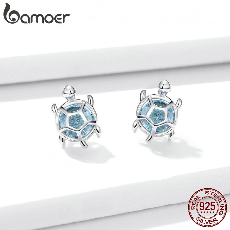 Sterling Silver Turtle Stud Earrings for Women by HitMyNeed
