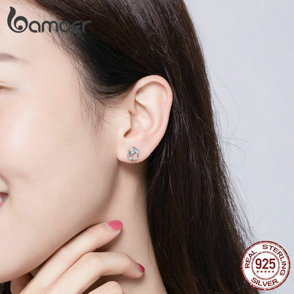 Sterling Silver Unicorn Stud Earrings for Girls by HitMyNeed