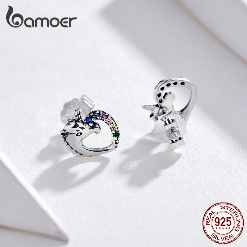 Sterling Silver Unicorn Stud Earrings for Girls by HitMyNeed