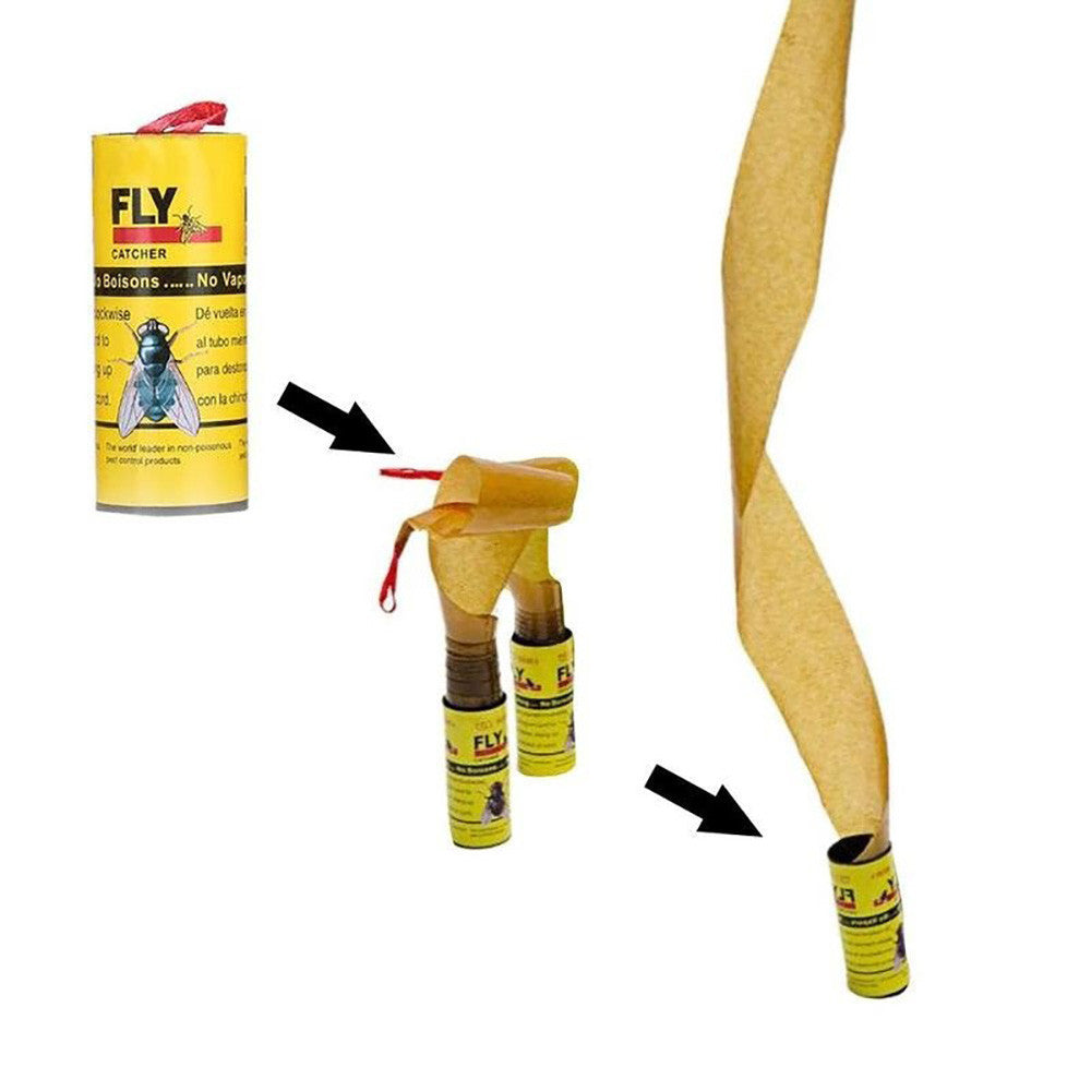 Sticky Fly Trap Rolls 4-Pack Non-Toxic Insect Catcher by HitMyNeed