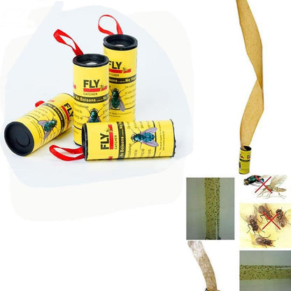 Sticky Fly Trap Rolls 4-Pack Non-Toxic Insect Catcher by HitMyNeed
