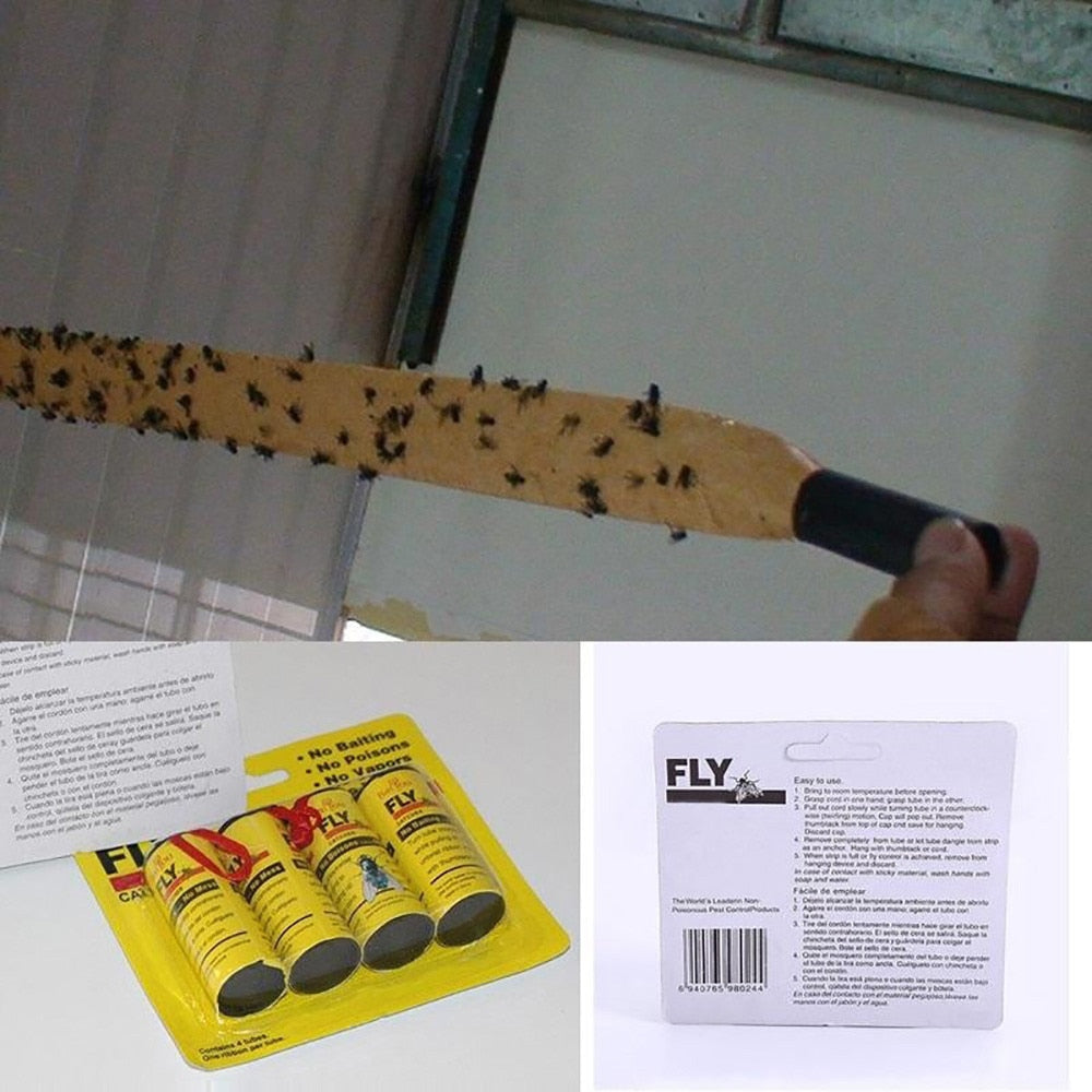 Sticky Fly Trap Rolls 4-Pack Non-Toxic Insect Catcher by HitMyNeed