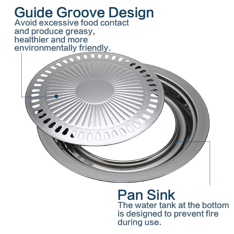 Stovetop Non-Stick Grill Pan, 30 cm Stainless Steel by HitMyNeed
