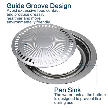 Stovetop Non-Stick Grill Pan, 30 cm Stainless Steel by HitMyNeed