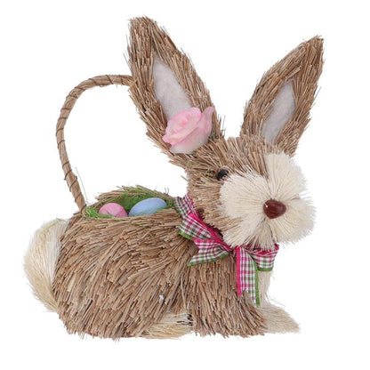 Straw Bunny Easter Basket Decoration by HitMyNeed