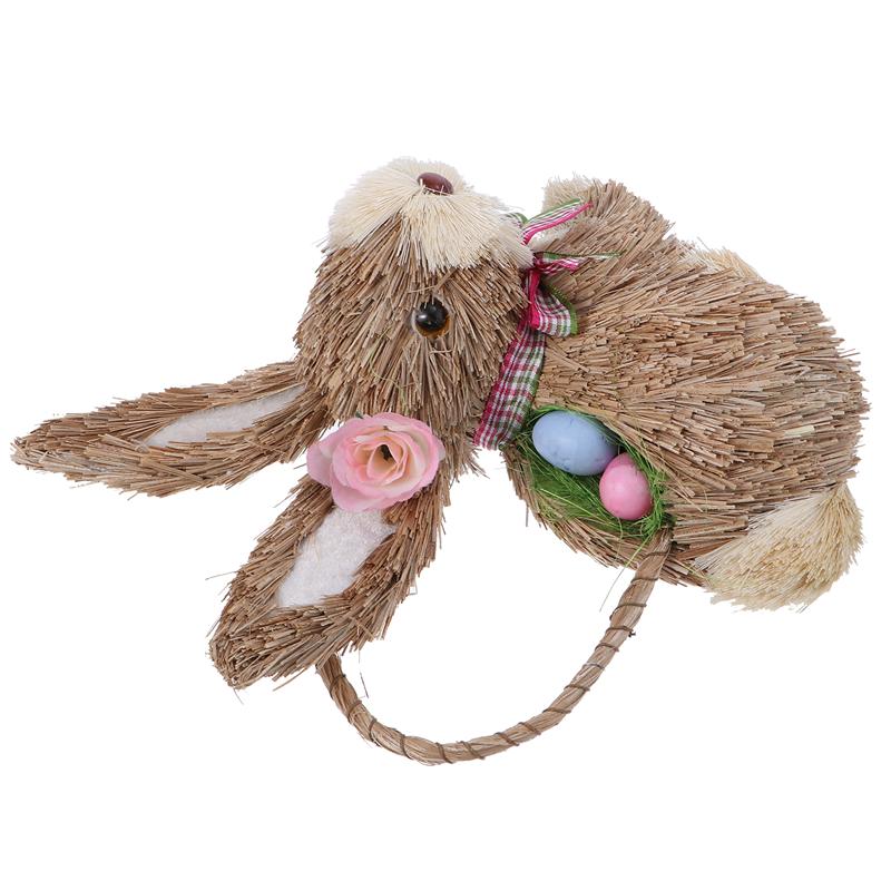 Straw Bunny Easter Basket Decoration by HitMyNeed