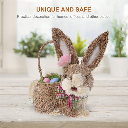 Straw Bunny Easter Basket Decoration by HitMyNeed