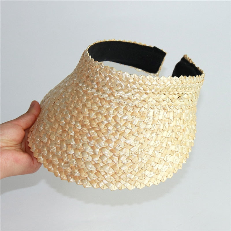 Straw Visor Hat Summer Cap for Sun Protection by HitMyNeed