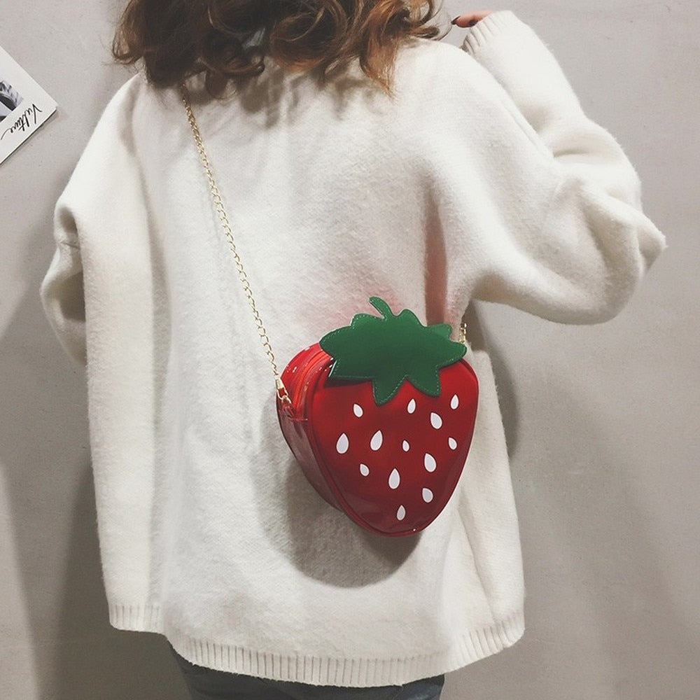 Strawberry Crossbody Bag Fruit-Shaped Purse by HitMyNeed