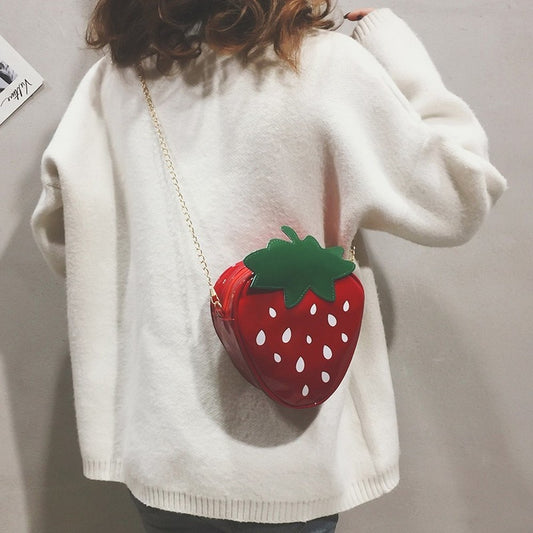 Strawberry Crossbody Bag Fruit-Shaped Purse by HitMyNeed