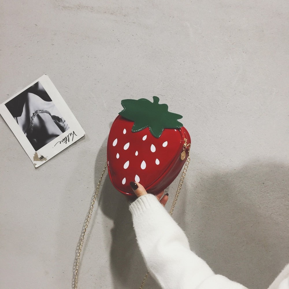 Strawberry Crossbody Bag Fruit-Shaped Purse by HitMyNeed