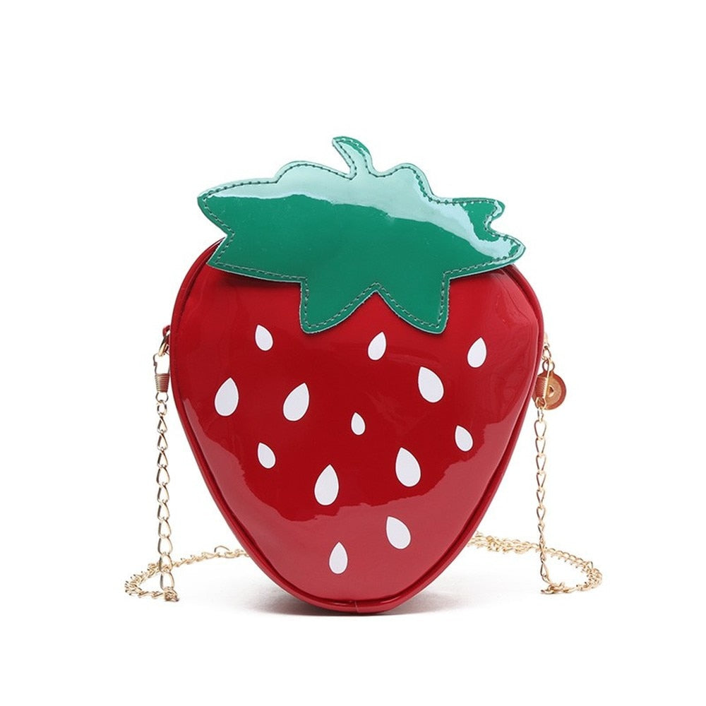 Strawberry Crossbody Bag Fruit-Shaped Purse by HitMyNeed