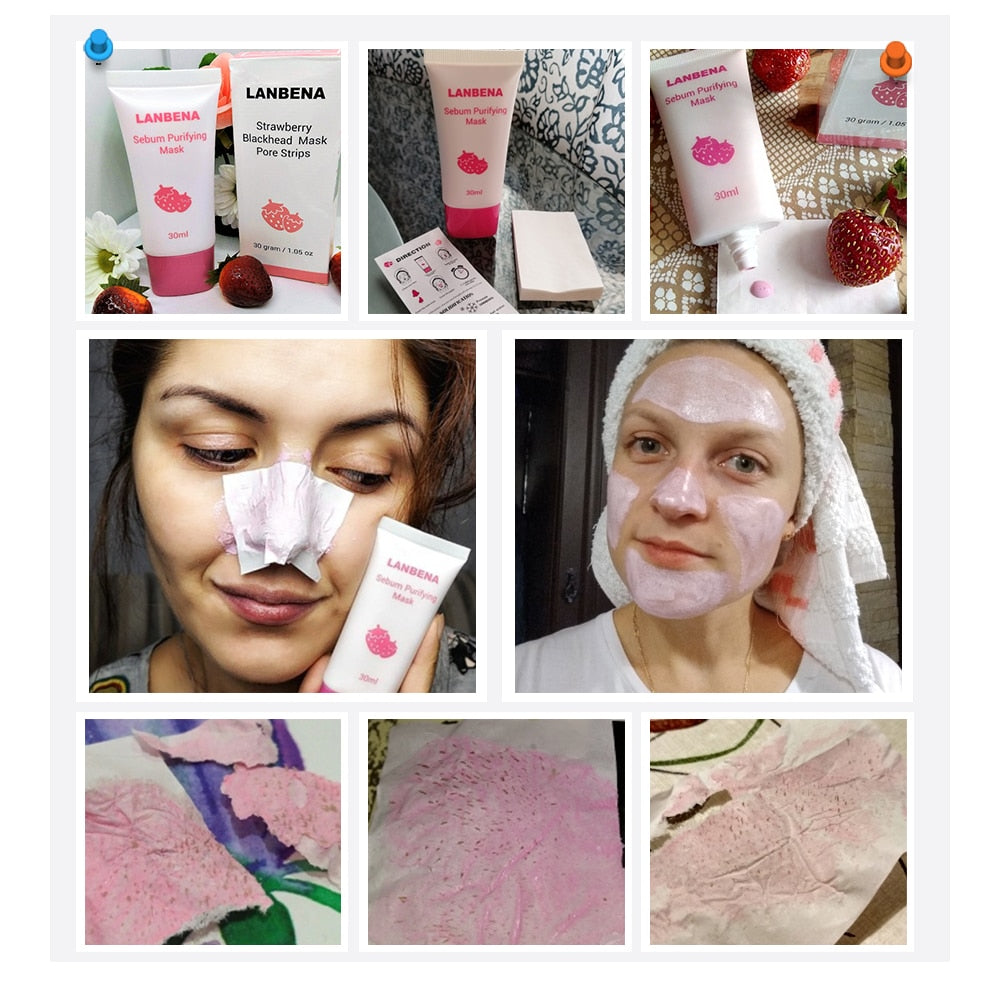 Strawberry Nose Pore Strips Blackhead Remover Set by HitMyNeed