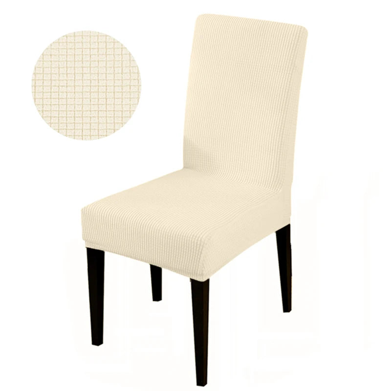 Stretch Elastic Universal Chair Cover for Dining Chairs 4776-cream by HitMyNeed