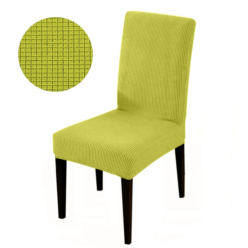 Stretch Elastic Universal Chair Cover for Dining Chairs 4776-green-yellow by HitMyNeed
