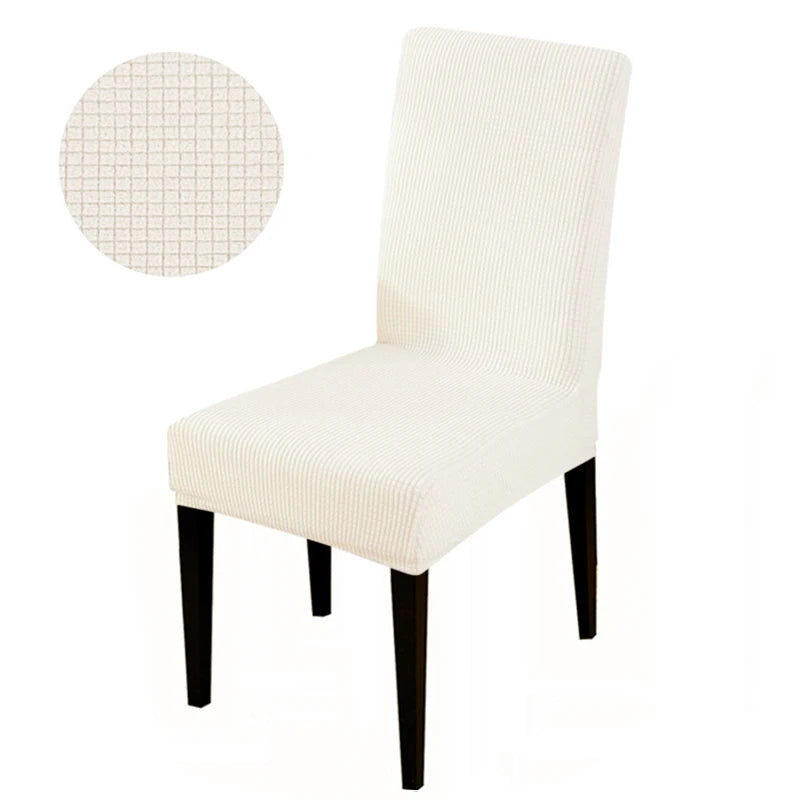 Stretch Elastic Universal Chair Cover for Dining Chairs 4776-ivory by HitMyNeed