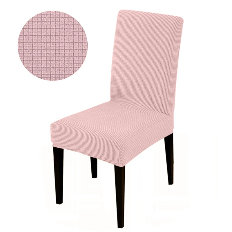 Stretch Elastic Universal Chair Cover for Dining Chairs 4776-pink by HitMyNeed