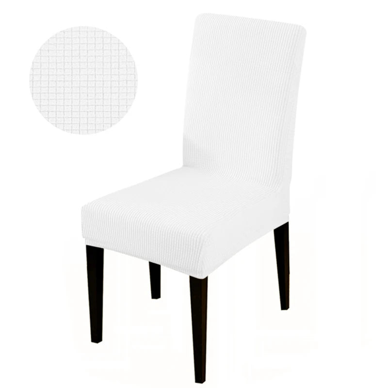 Stretch Elastic Universal Chair Cover for Dining Chairs 4776-white by HitMyNeed