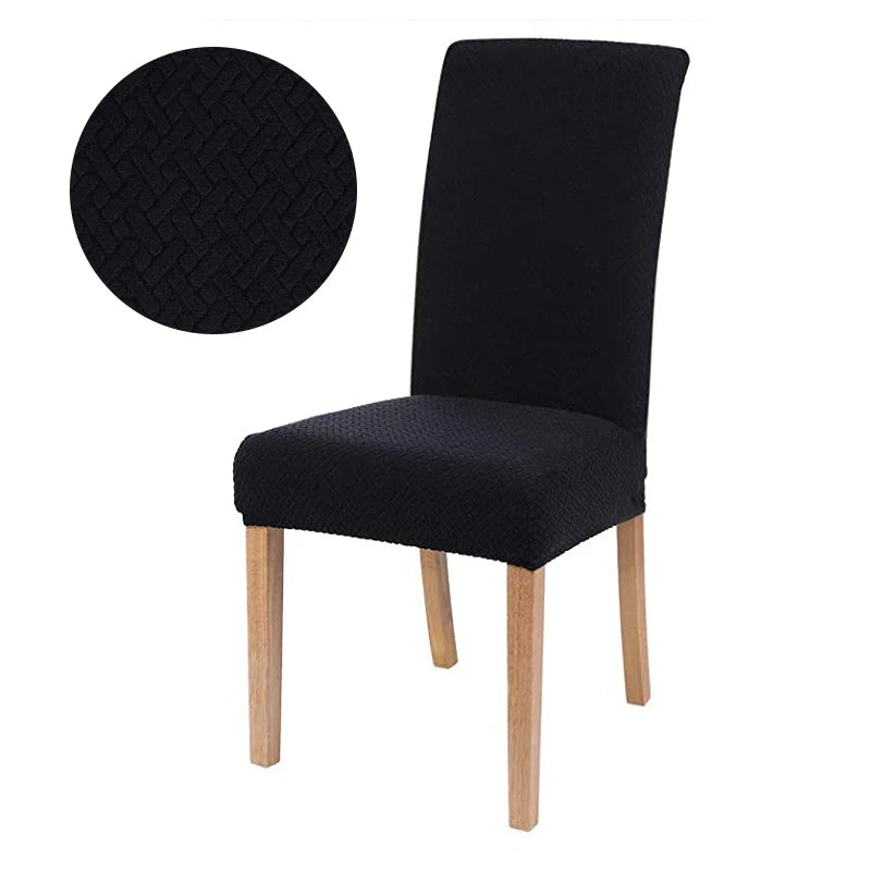 Stretch Elastic Universal Chair Cover for Dining Chairs spandex-black by HitMyNeed