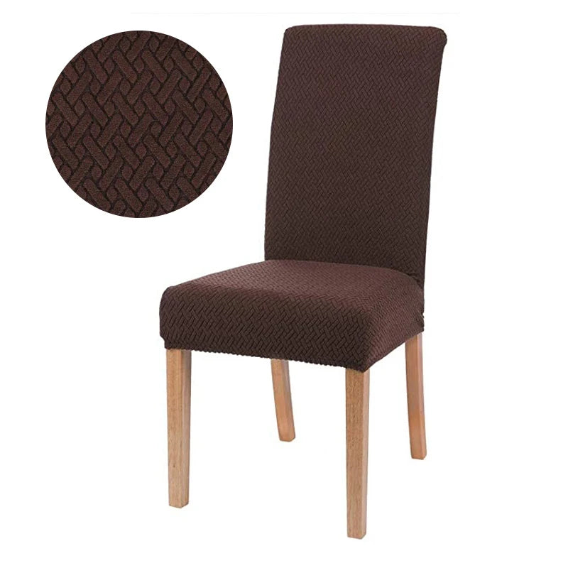 Stretch Elastic Universal Chair Cover for Dining Chairs spandex-coffee by HitMyNeed