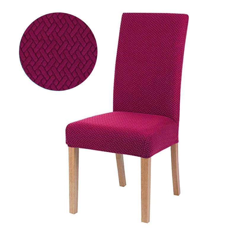 Stretch Elastic Universal Chair Cover for Dining Chairs spandex-wine by HitMyNeed