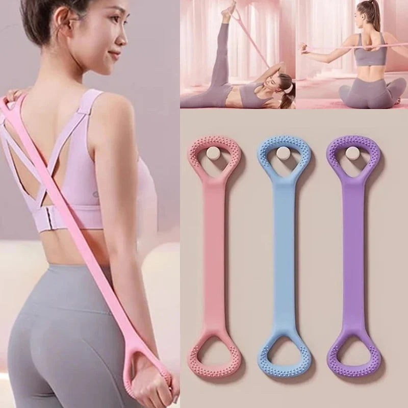 Stretch Strap Yoga Figure-8 Silicone Tension Band by HitMyNeed