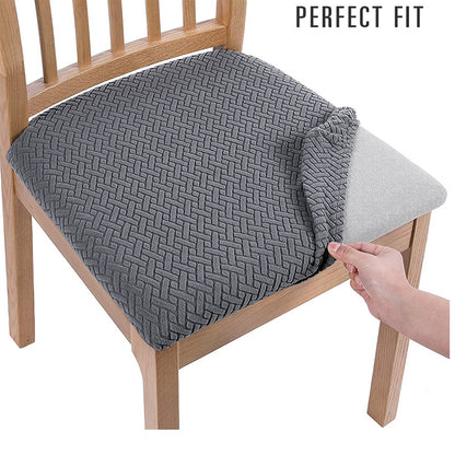 Stretchable Dining Chair Seat Cover with Straps light-grey by HitMyNeed