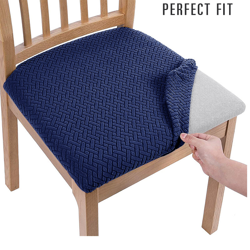 Stretchable Dining Chair Seat Cover with Straps s7-chair-cover by HitMyNeed