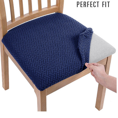 Stretchable Dining Chair Seat Cover with Straps s7-chair-cover by HitMyNeed