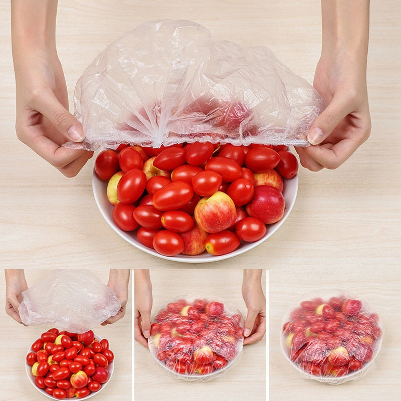 Stretchable Food Plastic Covers, 100-Pack by HitMyNeed