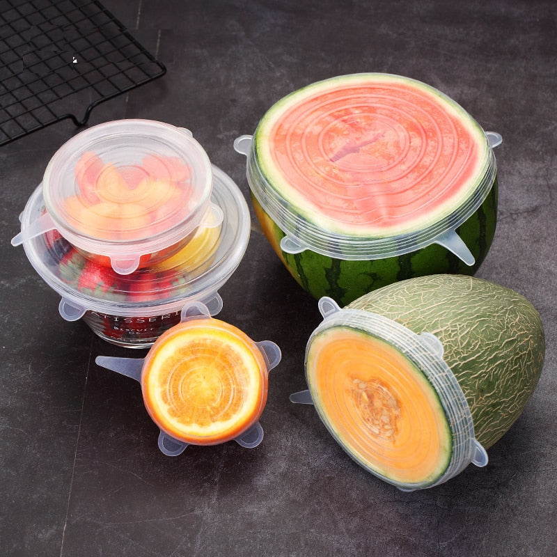 Stretchable Silicone Food Covers, Set of 6 by HitMyNeed