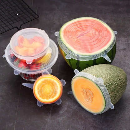 Stretchable Silicone Food Covers, Set of 6 by HitMyNeed