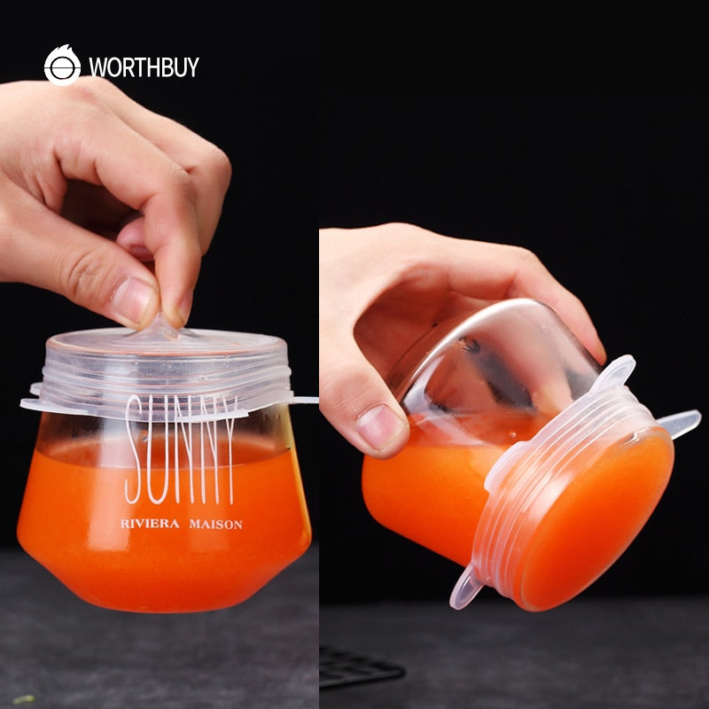 Stretchable Silicone Food Covers, Set of 6 by HitMyNeed