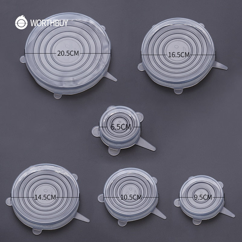 Stretchable Silicone Food Covers, Set of 6 by HitMyNeed