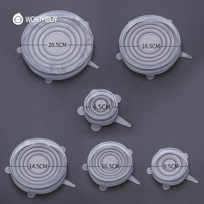 Stretchable Silicone Food Covers, Set of 6 by HitMyNeed