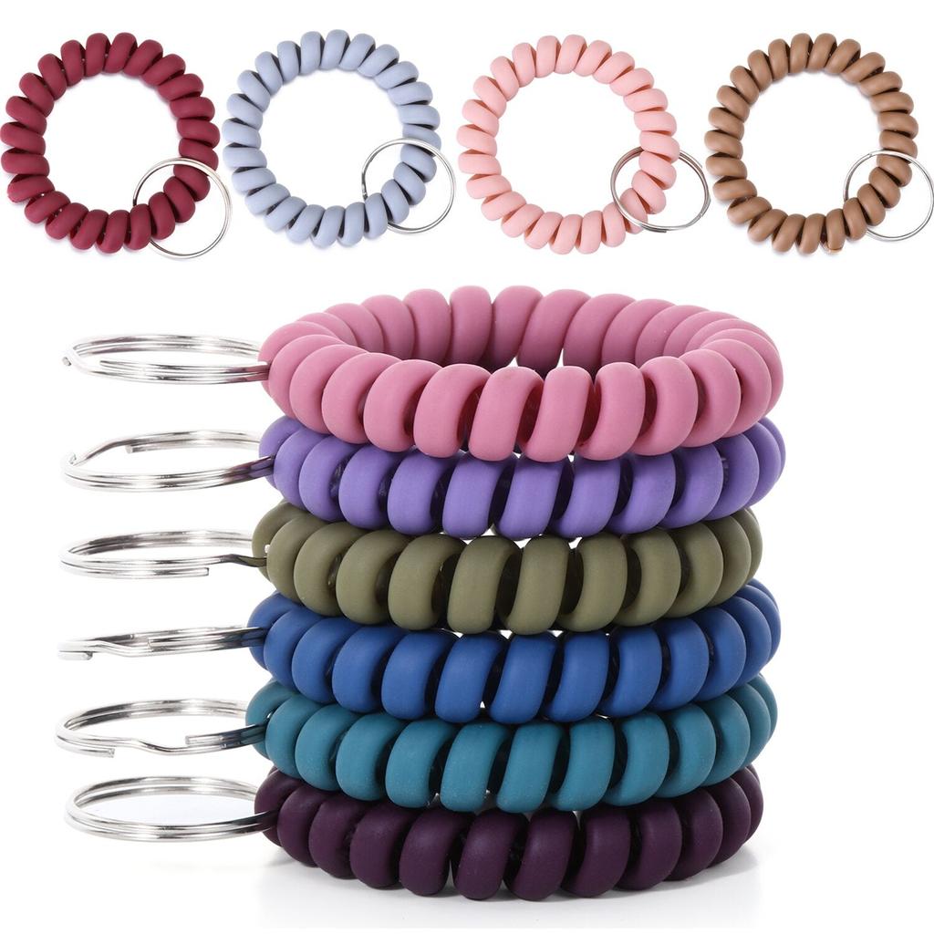 Stretchable Wrist Coil Keychain Set (10 Pack) by HitMyNeed