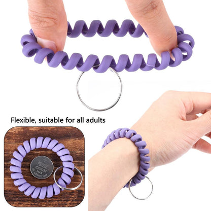 Stretchable Wrist Coil Keychain Set (10 Pack) by HitMyNeed
