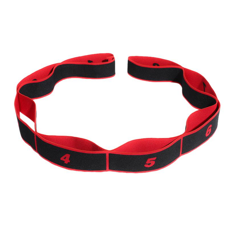 Stretching Rope Fitness Strap with 8 Loops red-black by HitMyNeed