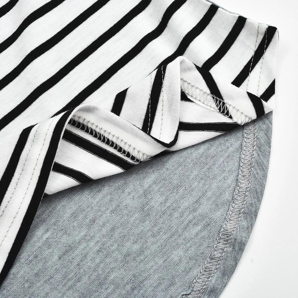 Striped Nursing Maternity T-Shirt Short Sleeve Top by HitMyNeed
