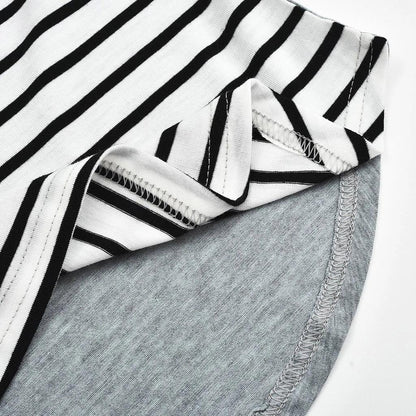 Striped Nursing Maternity T-Shirt Short Sleeve Top by HitMyNeed