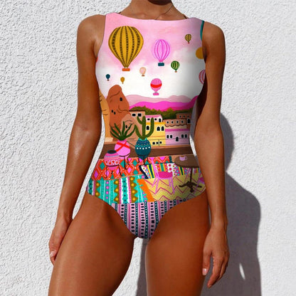 Striped Push-Up One Piece Swimsuit for Women ginger m by HitMyNeed