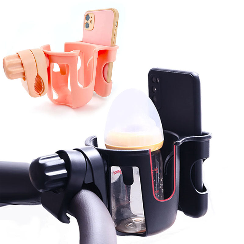 Stroller Cup and Phone Holder with Bottle Rack by HitMyNeed