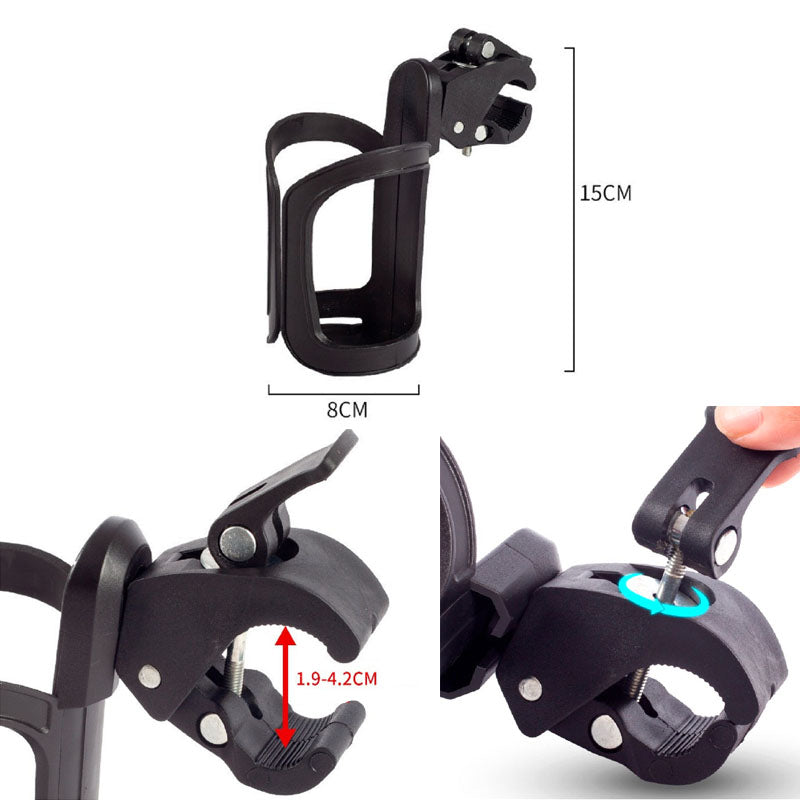 Stroller Cup and Phone Holder with Bottle Rack by HitMyNeed