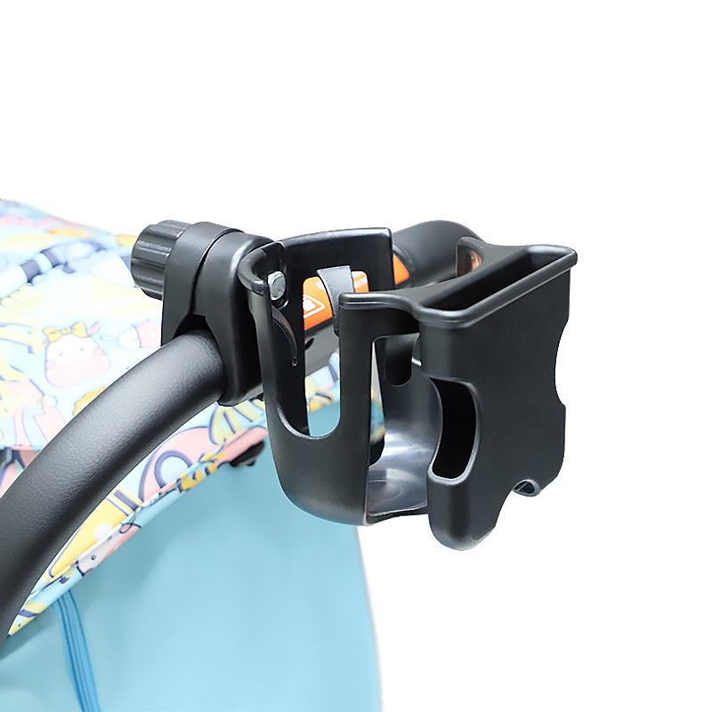 Stroller Cup and Phone Holder with Bottle Rack black by HitMyNeed