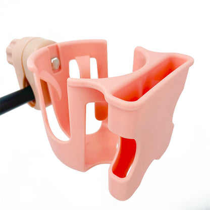 Stroller Cup and Phone Holder with Bottle Rack pink by HitMyNeed