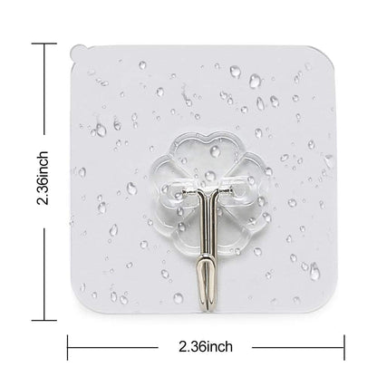 Strong Adhesive Clear Wall Hooks (20 Pack) by HitMyNeed